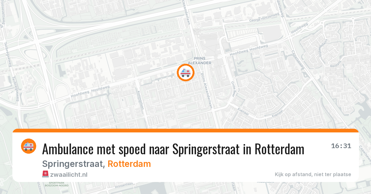 Ambulance met spoed naar Springerstraat in Rotterdam — 31 mrt 2026
