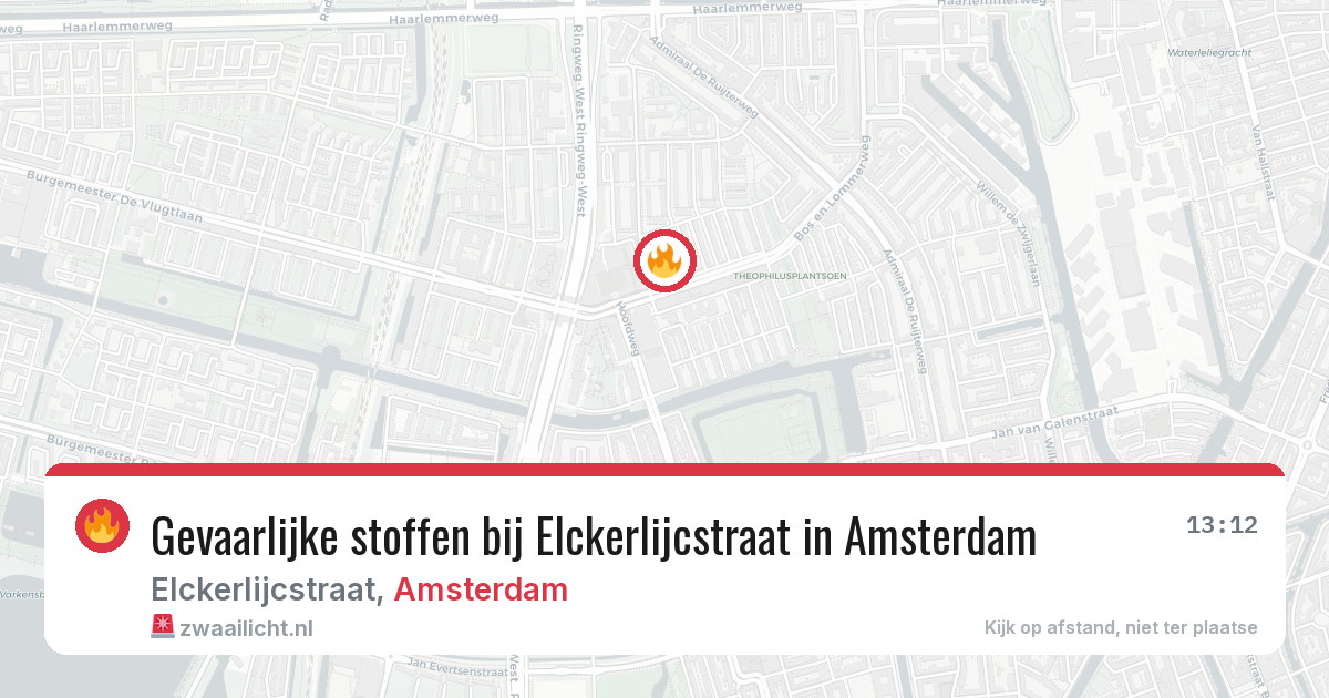 Gevaarlijke stoffen bij Elckerlijcstraat in Amsterdam — 8 mei 2026