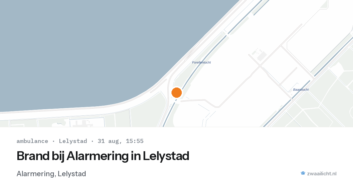 Brand bij Alarmering in Lelystad — 31 aug 2026