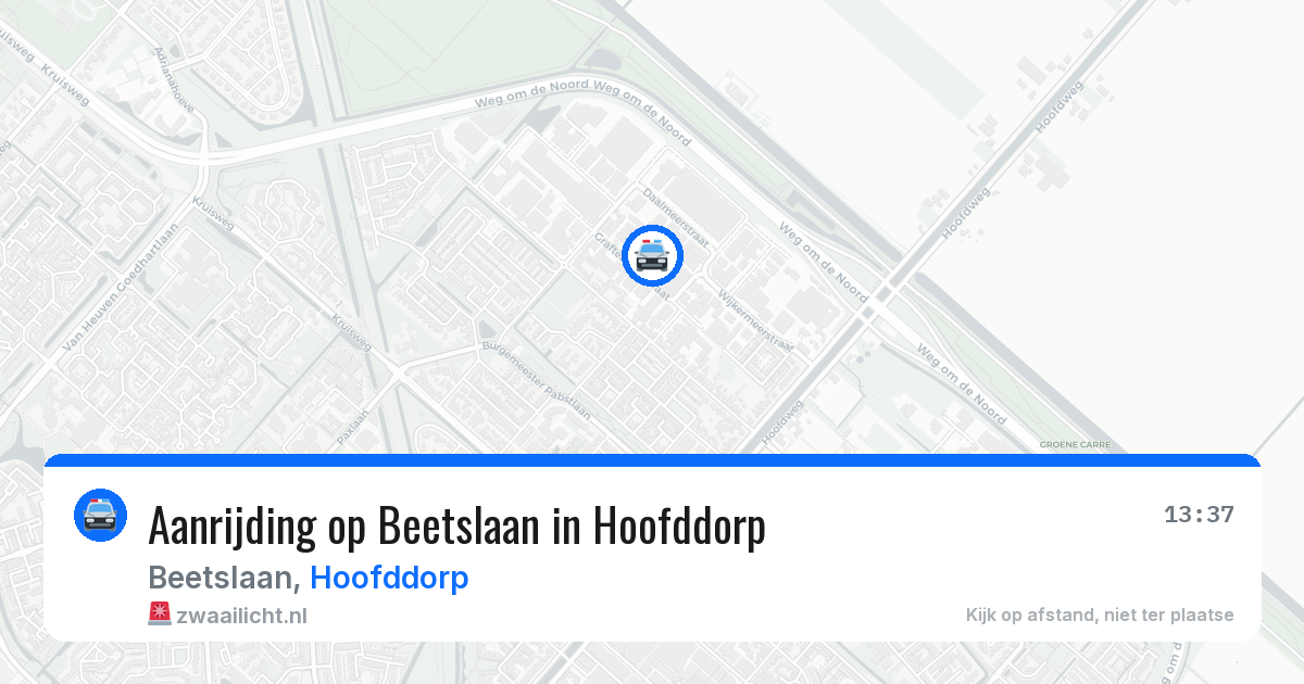 Aanrijding op Beetslaan in Hoofddorp — 16 mrt 2026