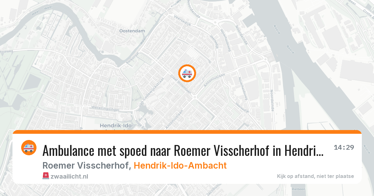 Ambulance met spoed naar Roemer Visscherhof in Hendrik-Ido-Ambacht — 3 apr 2026