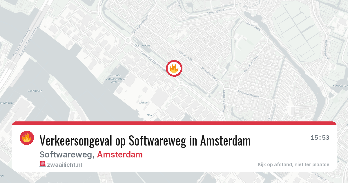 Verkeersongeval op Softwareweg in Amsterdam — 27 jul 2026
