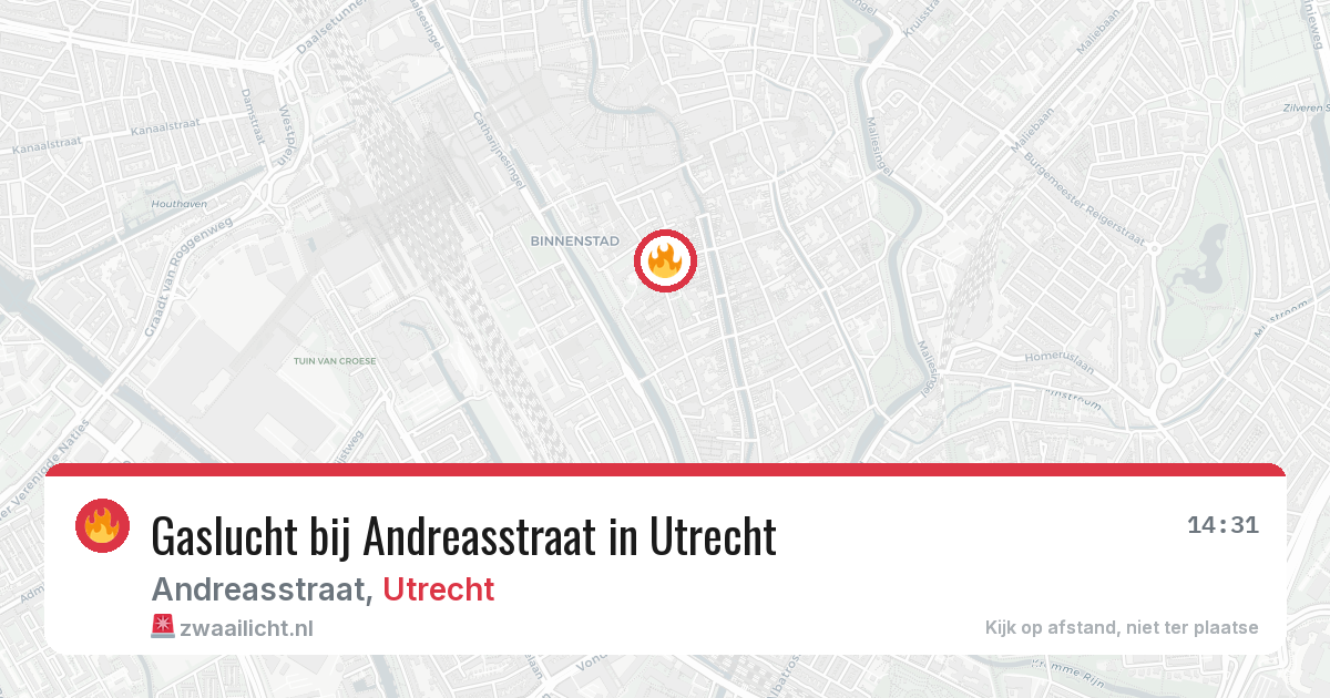 Gaslucht bij Andreasstraat in Utrecht — 11 jul 2026
