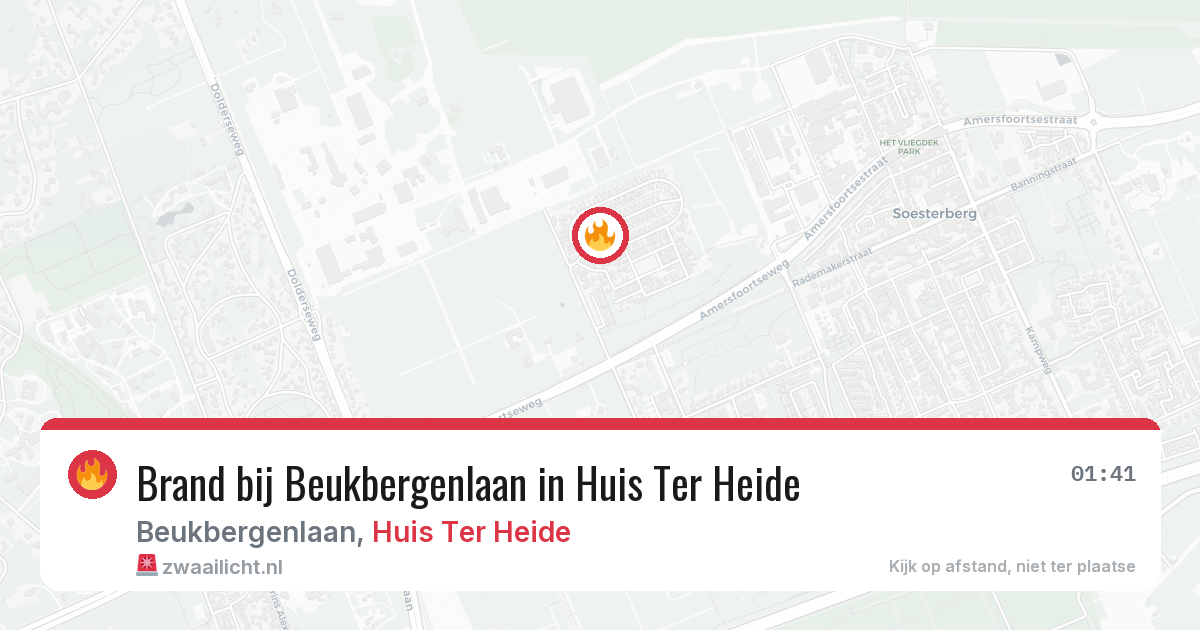 Brand bij Beukbergenlaan in Huis Ter Heide — 21 feb 2026