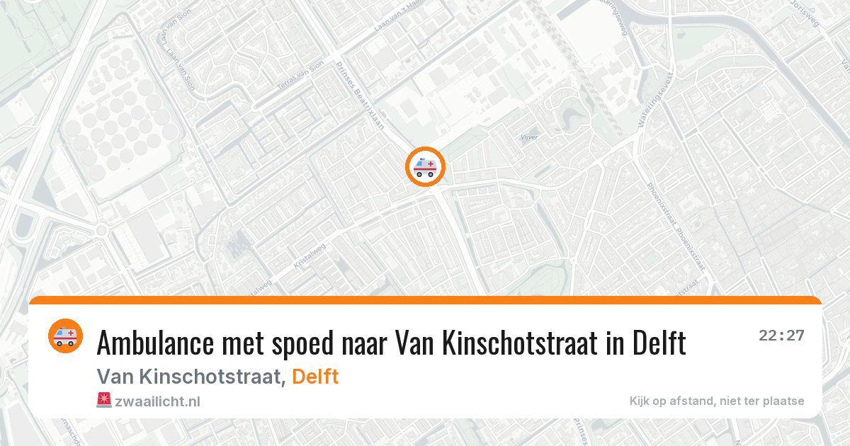 Ambulance met spoed naar Van Kinschotstraat in Delft — 12 aug 2026