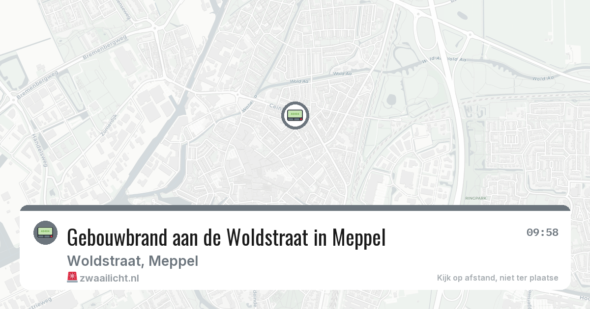Gebouwbrand aan de Woldstraat in Meppel — 13 jul 2026