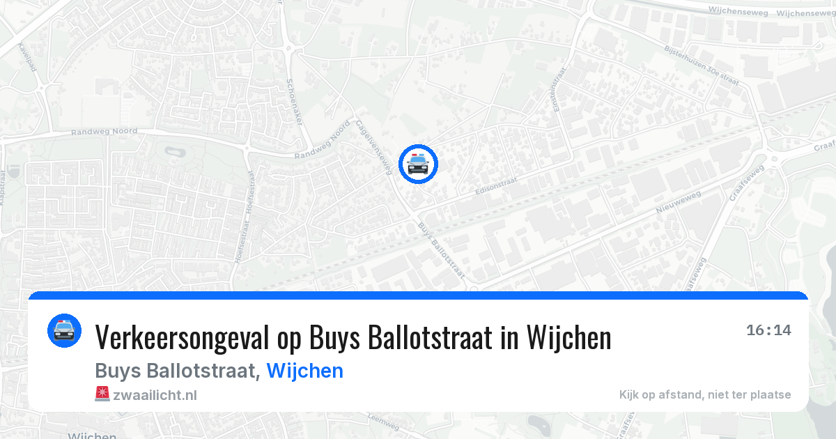 Verkeersongeval op Buys Ballotstraat in Wijchen — 16 jan 2026