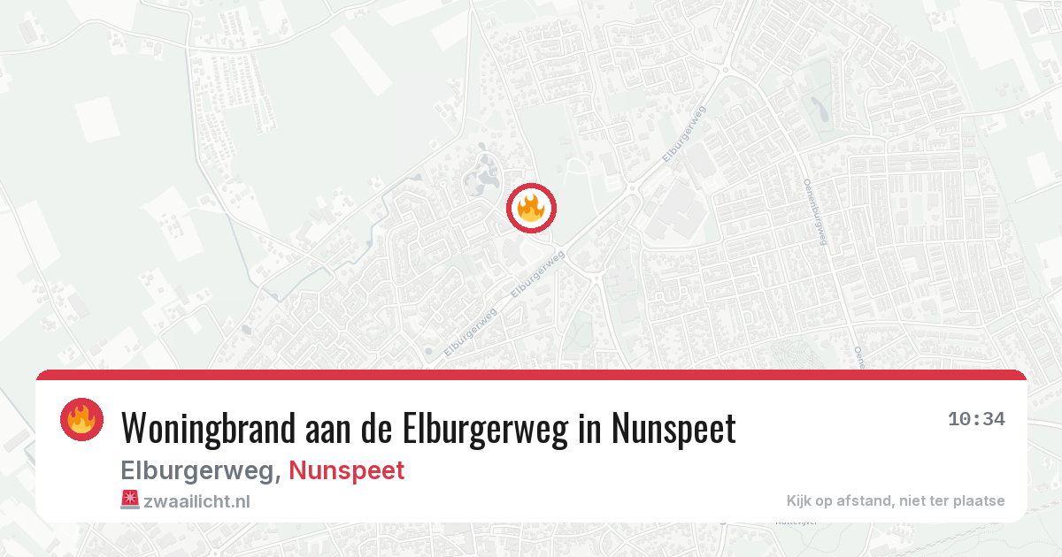 Woningbrand aan de Elburgerweg in Nunspeet — 18 mei 2026