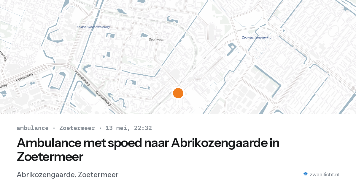 Ambulance met spoed naar Abrikozengaarde in Zoetermeer — 13 mei 2026