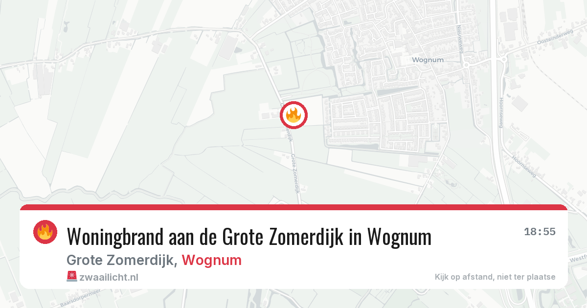 Woningbrand aan de Grote Zomerdijk in Wognum — 14 mei 2026