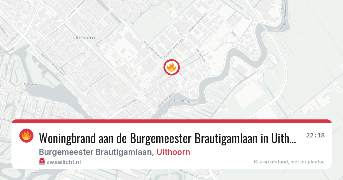 Woningbrand aan de Burgemeester Brautigamlaan in Uithoorn — 27 jun 2026