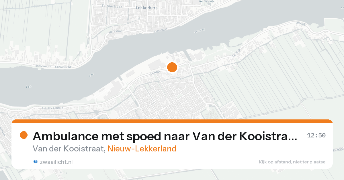 Ambulance met spoed naar Van der Kooistraat in Nieuw-Lekkerland — 31 jan 2026