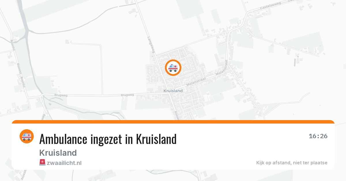 Ambulance ingezet in Kruisland — 17 mei 2026