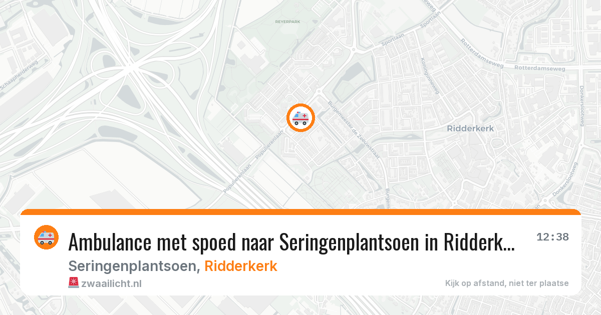 Ambulance met spoed naar Seringenplantsoen in Ridderkerk — 9 jun 2026