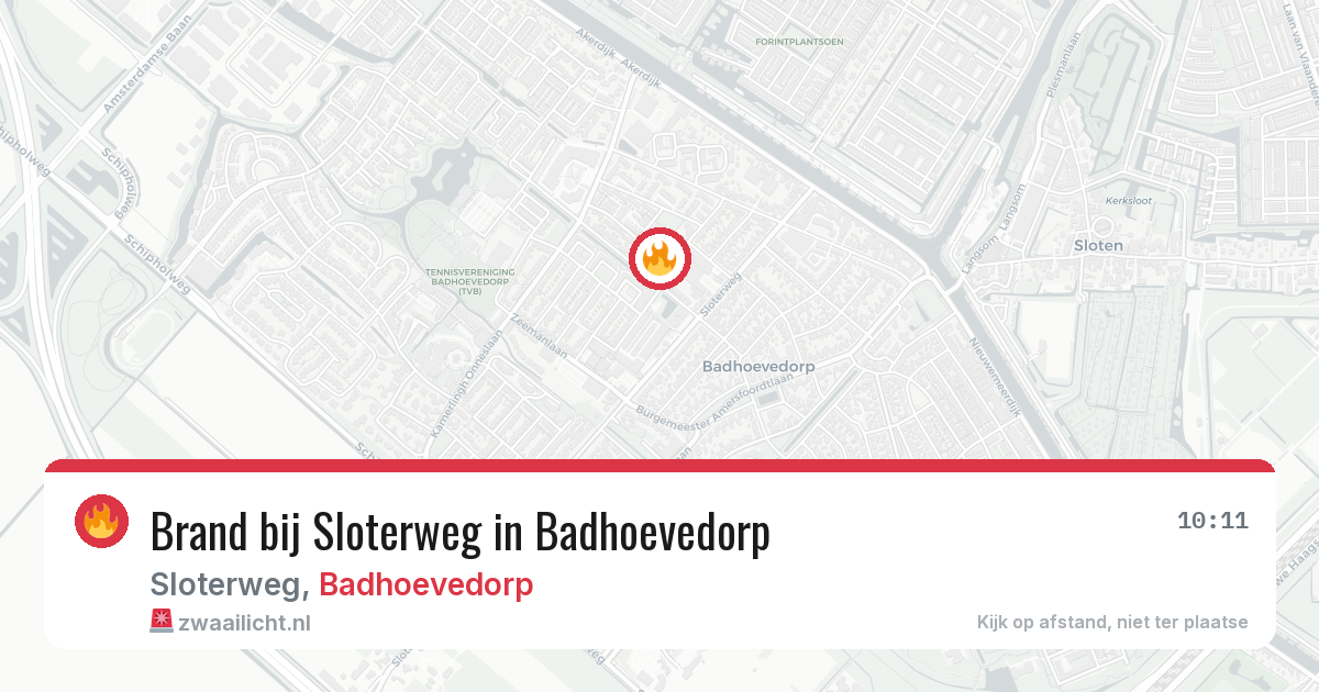 Brand bij Sloterweg in Badhoevedorp — 27 jul 2026