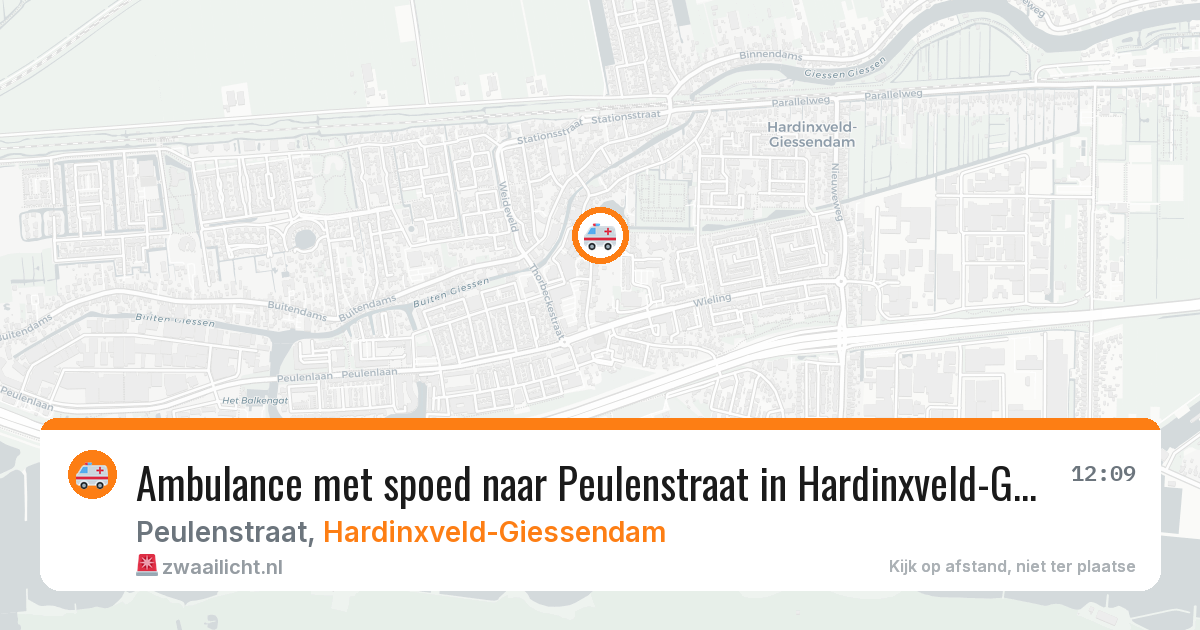 Ambulance met spoed naar Peulenstraat in Hardinxveld-Giessendam — 31 jul 2026