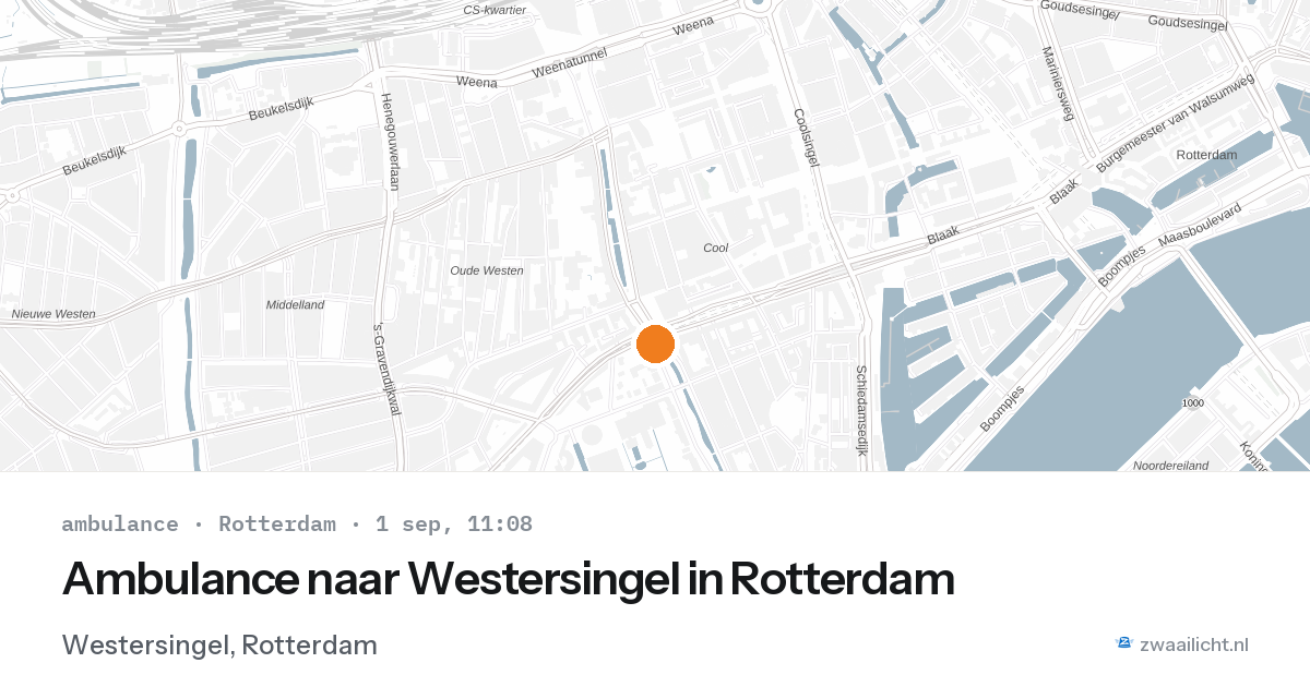 Ambulance naar Westersingel in Rotterdam — 1 sep 2026