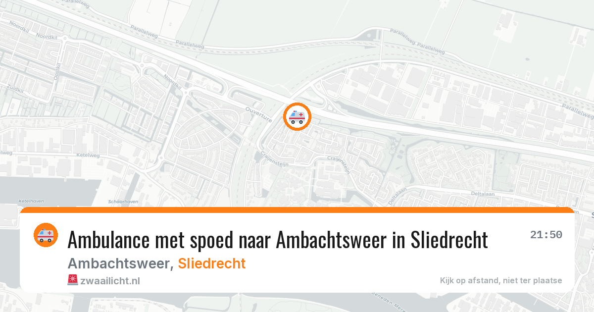 Ambulance met spoed naar Ambachtsweer in Sliedrecht — 13 jun 2026