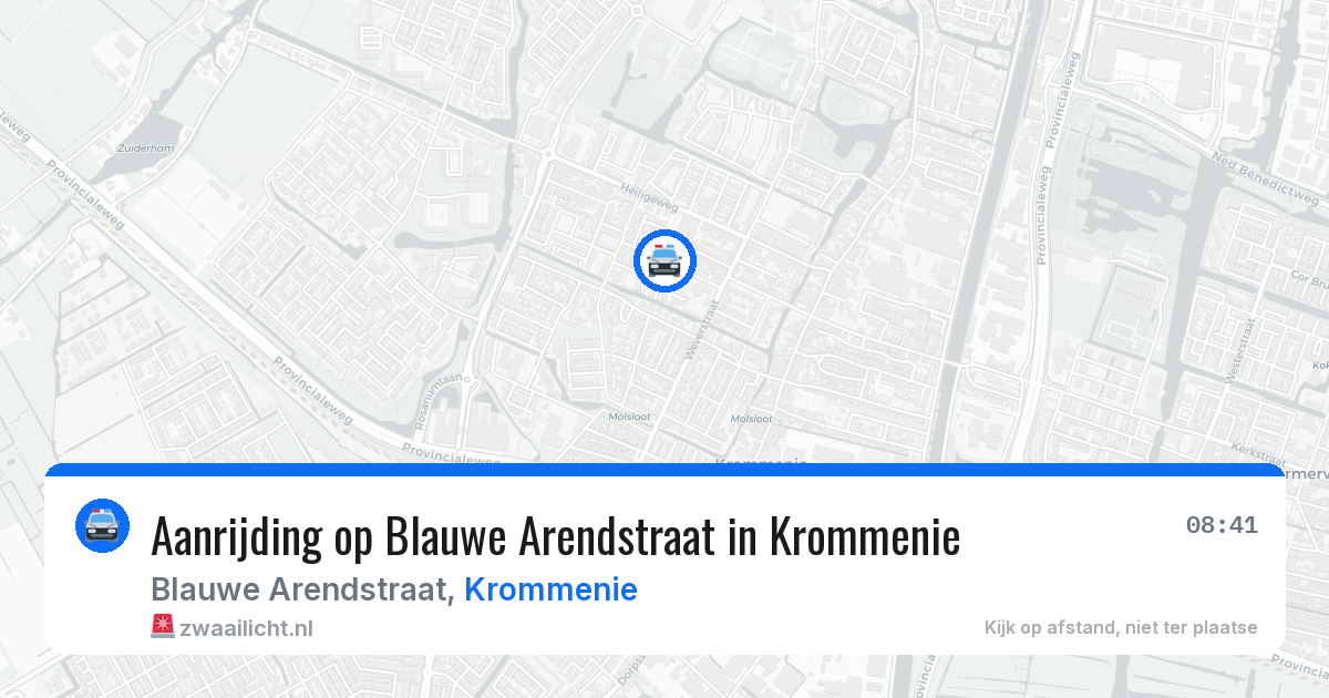 Aanrijding op Blauwe Arendstraat in Krommenie — 2 jun 2026