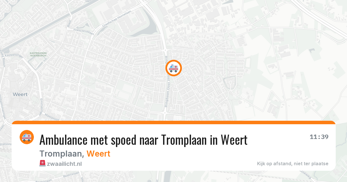 Ambulance met spoed naar Tromplaan in Weert — 16 jul 2026