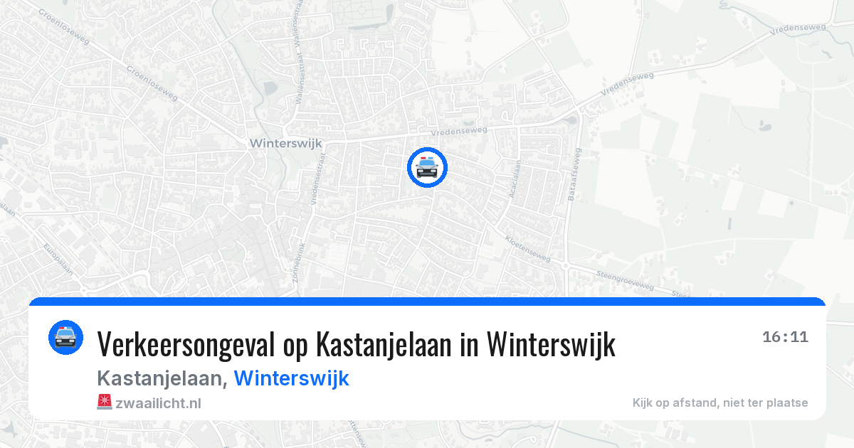 Verkeersongeval op Kastanjelaan in Winterswijk — 30 mrt 2026