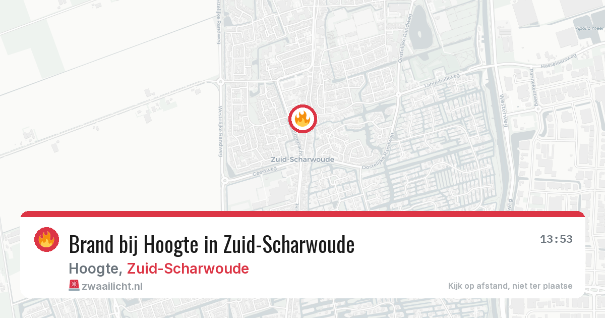 Brand bij Hoogte in Zuid-Scharwoude — 15 mei 2026