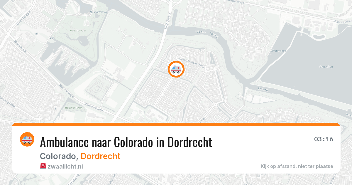 Ambulance naar Colorado in Dordrecht — 23 apr 2026