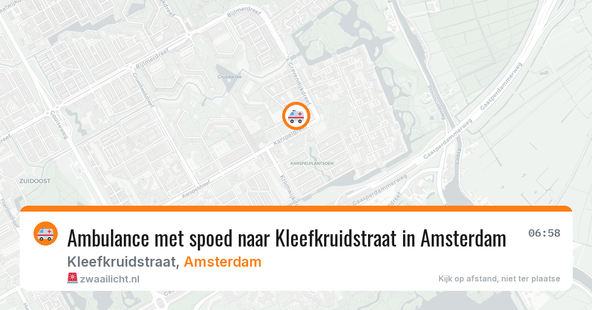 Ambulance met spoed naar Kleefkruidstraat in Amsterdam — 5 jun 2026