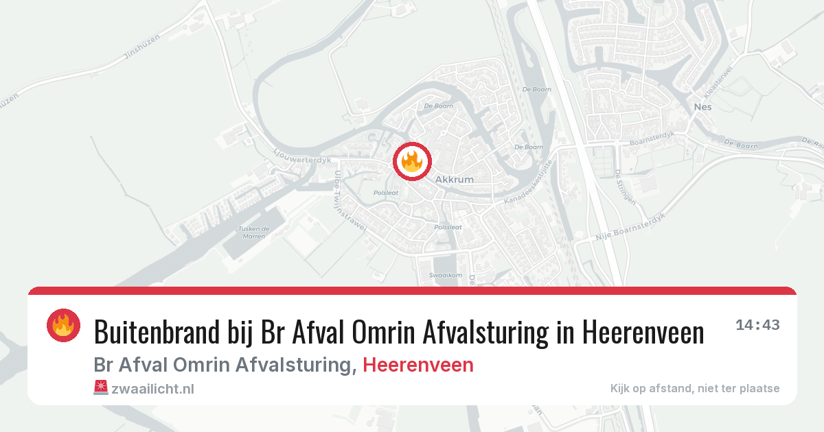 Buitenbrand bij Br Afval Omrin Afvalsturing in Heerenveen — 27 jul 2026