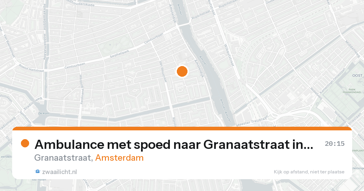 Ambulance met spoed naar Granaatstraat in Amsterdam — 16 aug 2026