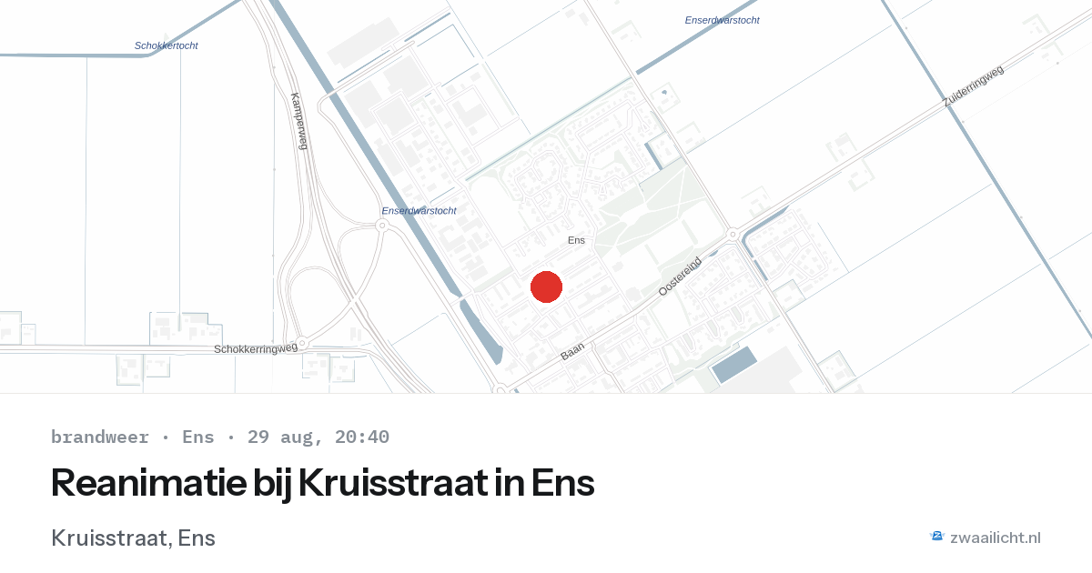 Reanimatie bij Kruisstraat in Ens — 29 aug 2026