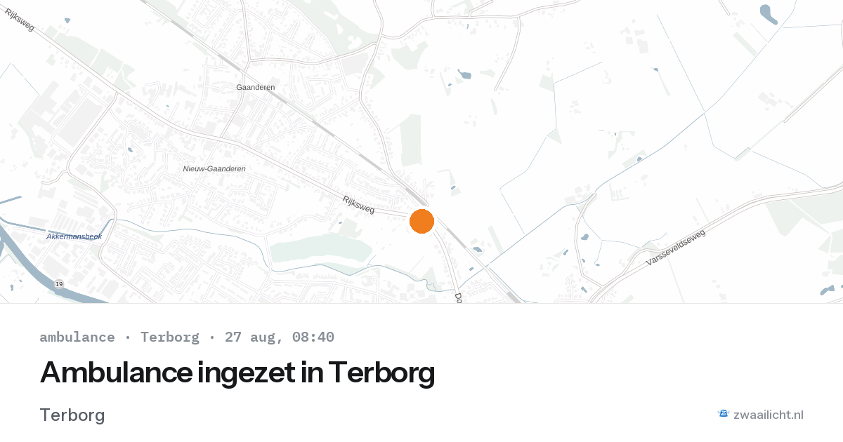 Ambulance ingezet in Terborg — 27 aug 2026
