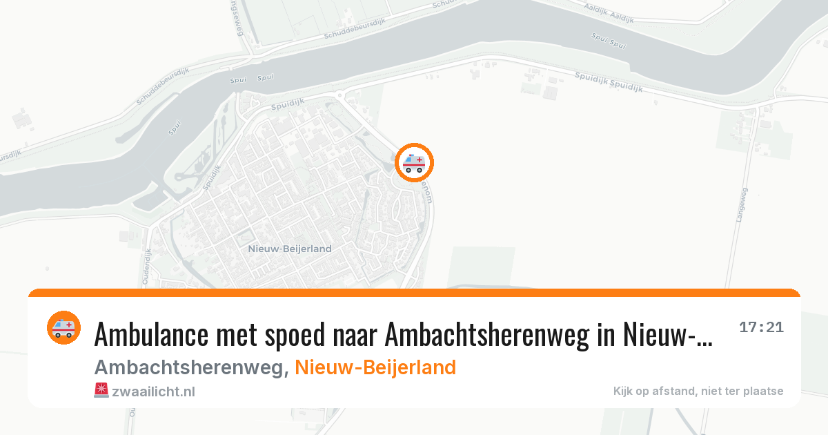 Ambulance met spoed naar Ambachtsherenweg in Nieuw-Beijerland — 17 apr 2026