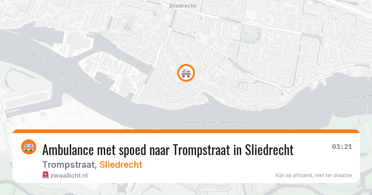 Ambulance met spoed naar Trompstraat in Sliedrecht — 3 aug 2026