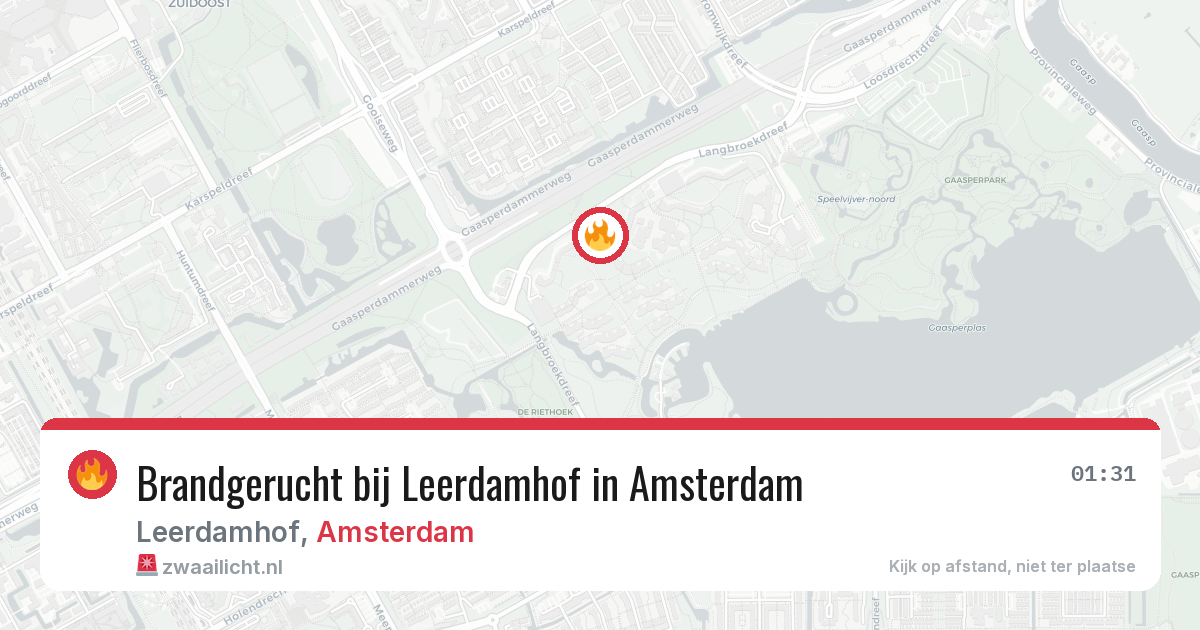 Brandgerucht bij Leerdamhof in Amsterdam — 27 jun 2026
