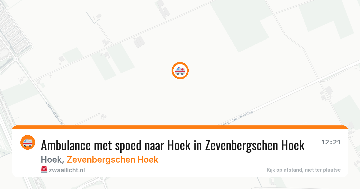 Ambulance met spoed naar Hoek in Zevenbergschen Hoek — 12 aug 2026