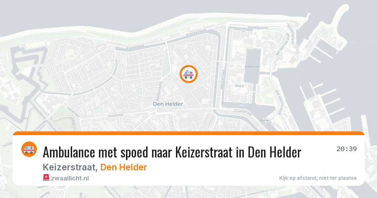 Ambulance met spoed naar Keizerstraat in Den Helder — 9 aug 2026