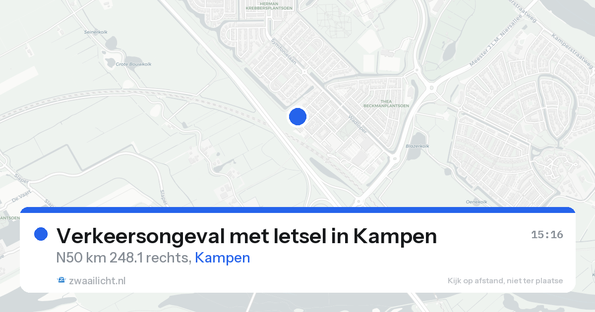 Verkeersongeval met letsel in Kampen — 17 aug 2026