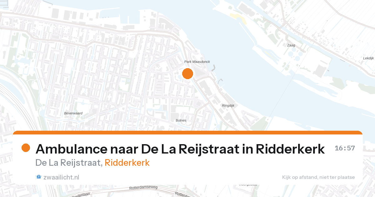 Ambulance naar De La Reijstraat in Ridderkerk — 18 jul 2026