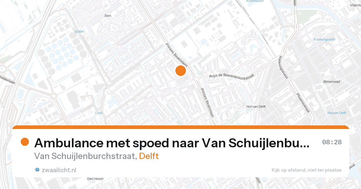 Ambulance met spoed naar Van Schuijlenburchstraat in Delft — 28 aug 2026
