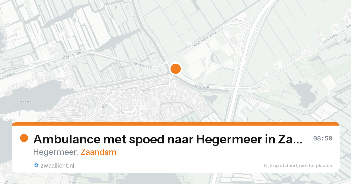 Ambulance met spoed naar Hegermeer in Zaandam — 21 aug 2026