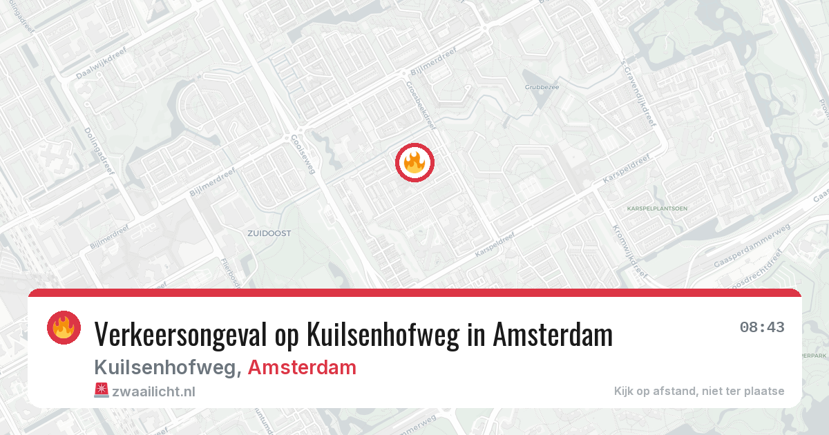 Verkeersongeval op Kuilsenhofweg in Amsterdam — 19 jun 2026