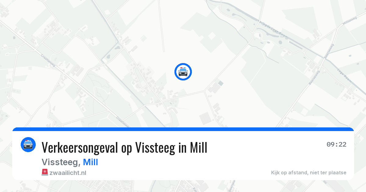 Verkeersongeval op Vissteeg in Mill — 4 aug 2026