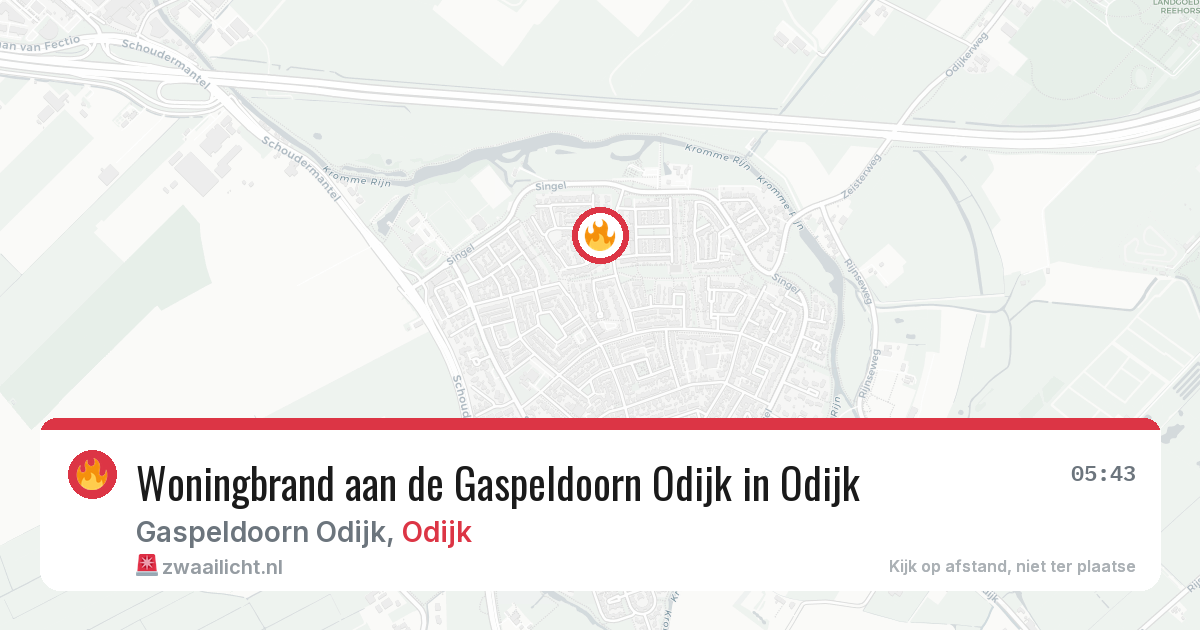 Woningbrand aan de Gaspeldoorn Odijk in Odijk — 28 jan 2026