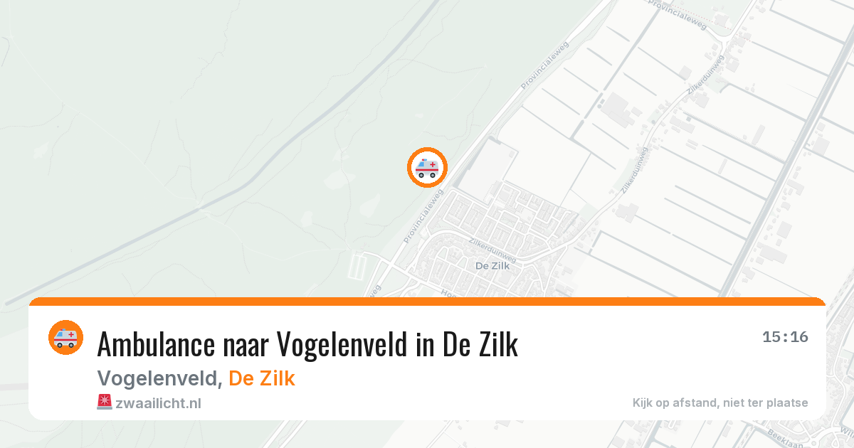 Ambulance naar Vogelenveld in De Zilk — 25 jun 2026