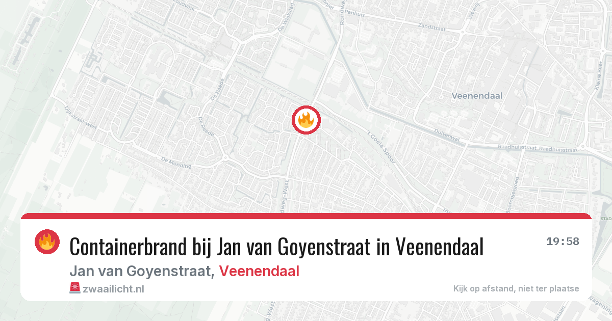 Containerbrand bij Jan van Goyenstraat in Veenendaal — 18 jun 2026