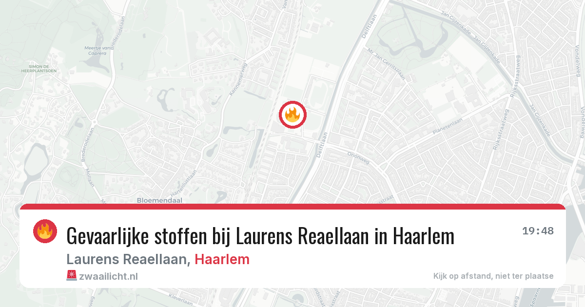 Gevaarlijke stoffen bij Laurens Reaellaan in Haarlem — 16 jan 2026