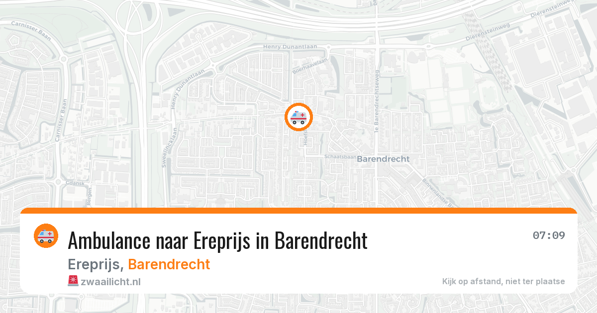 Ambulance naar Ereprijs in Barendrecht — 19 mrt 2026