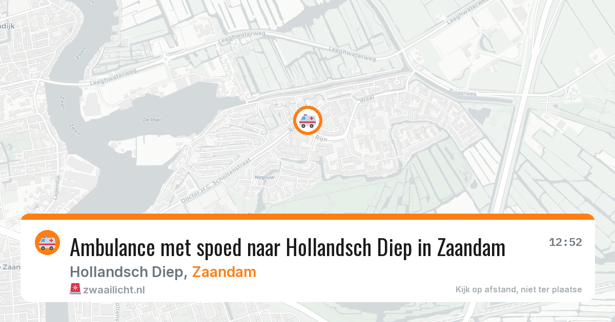 Ambulance met spoed naar Hollandsch Diep in Zaandam — 2 jun 2026