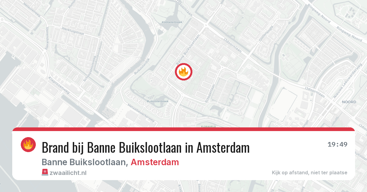 Brand bij Banne Buikslootlaan in Amsterdam — 23 apr 2026
